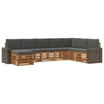vidaXL Ensemble de canapés d'extérieur 8 Pièces Naturel et Anthracite