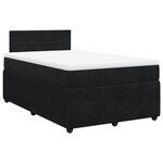 vidaXL Sommier à lattes de lit avec matelas Noir 120x200 cm Velours
