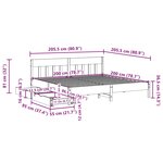 vidaXL Cadre de lit sans matelas 200x200 cm bois massif de pin