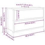 vidaXL Meuble de salle de bain lavabo tiroirs chêne fumé 90x34 5x60 cm