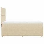 vidaXL Sommier à lattes de lit et matelas Crème 90x190 cm Tissu