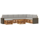 vidaXL Ensemble de canapés d'extérieur 9 pc Naturel et gris clair