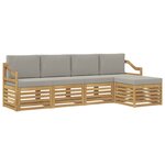 vidaXL Ensemble de canapés d'extérieur 5 pc Blanc et gris clair