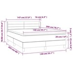 vidaXL Sommier à lattes de lit avec matelas Taupe 140x200 cm Tissu