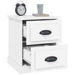 vidaXL Tables de chevet 2 Pièces blanc 39x39x47 5 cm bois d'ingénierie