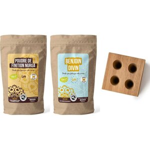 Moule 4 cônes + Poudre Benjoin divin et poudre de finition