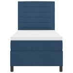 vidaXL Lit à Ressort avec Matelas Bleu 90x200 cm Tissu