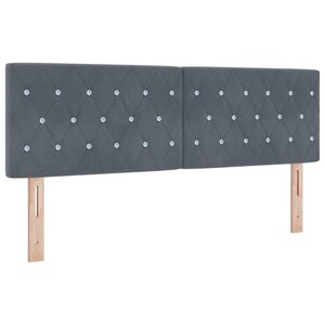 vidaXL Tête de Lit LED Argyle Gris foncé 144 cm Velours