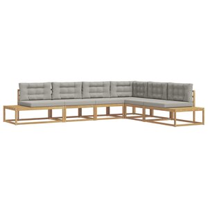 vidaXL Ensemble de canapés d'extérieur 6 pc Blanc et gris clair