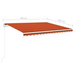 vidaXL Auvent manuel rétractable avec LED 4x3 5 m Orange et marron