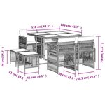 vidaXL Ensemble à manger de jardin 9Pièces coussins noir résine tressée