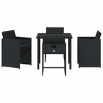 vidaXL Ensemble de salle à manger pour jardin 5 Pièces Noir Poly rotin