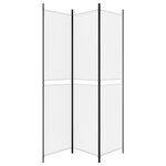 vidaXL Cloison de séparation 3 panneaux Blanc 150x220 cm Tissu