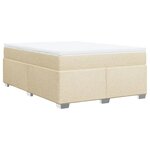 vidaXL Sommier à lattes de lit avec matelas Crème 140x190 cm Tissu