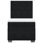 vidaXL Sommier à lattes de lit et matelas Noir 80x200 cm Velours