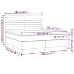 vidaXL Sommier à lattes de lit et matelas Gris clair 160x200cm Velours