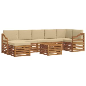 vidaXL Ensemble de canapés d'extérieur 8 Pièces Naturel et Beige