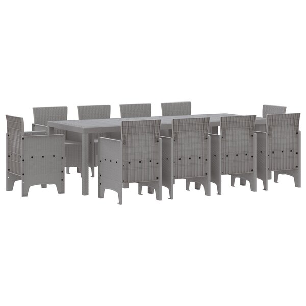 vidaXL Ensemble de salle à manger pour jardin 11 Pièces Gris clair