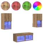 vidaXL Meubles TV muraux 4 Pièces Chêne artisanal Bois d'ingénierie