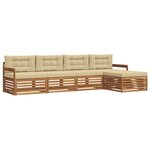 vidaXL Ensemble de canapés d'extérieur 5 pc Naturel et Beige
