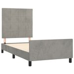 vidaXL Cadre de lit avec tête de lit Gris clair 90x200 cm Velours