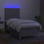 vidaXL Sommier à lattes de lit avec matelas et LED Gris clair 90x190cm