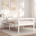 vidaXL Lit pour personne âgée sans matelas blanc bois massif