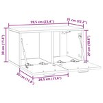 vidaXL Meuble TV mural Chêne fumé 59 5 x 31 x 30 cm Bois d'ingénierie