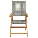 vidaXL Chaises de jardin lot de 2 gris bois massif d'acacia et rotin