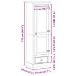 vidaXL Armoires Blanc 55 x 38 x 170 cm Pin massif