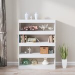 vidaXL Bibliothèque/Séparateur de pièce Blanc brillant 100x30x135 cm