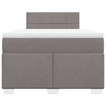vidaXL Sommier à lattes de lit avec matelas taupe 120x190 cm tissu
