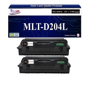 T3AZUR - 2x Toners compatibles avec Samsung MLT-D204L MLTD204L pour Samsung ProXpress M 3325ND M 3375 M 3825DW M 3825ND M 3875FD M 3875FW M 4025ND M 4025NX M 4075FR M 4075FX