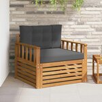 vidaXL Canapé d’extérieur Bois d'acacia massif et polyester