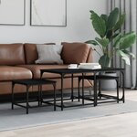 vidaXL Tables basses gigognes 3 Pièces noir bois d'ingénierie