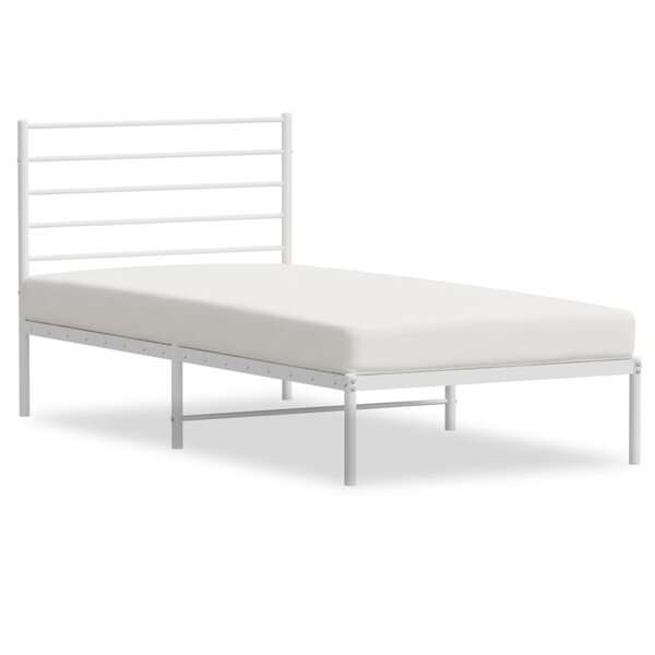 vidaXL Cadre de lit métal avec tête de lit blanc 100x200 cm