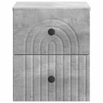 vidaXL Cabinet de chevet mural Gris béton 33 x 34 5 x 40 cm