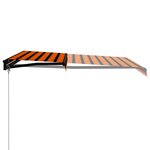 vidaXL Auvent manuel rétractable avec LED 350x250 cm Orange et marron