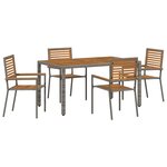 vidaXL Ensemble de salle à manger pour jardin 5 Pièces Gris et marron