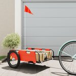 vidaXL Remorque de vélo orange tissu oxford et fer