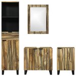 vidaXL Ensemble de mobilier de salle de bain avec tiroir 4 Pièces Marron