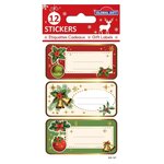 12 étiquettes adhésives de Noël - Houx