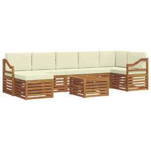 vidaXL Ensemble de canapés d'extérieur 8 pc Naturel et Crème