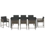 vidaXL Set de Salle à Manger de Jardin 9 pièces avec Coussins Gris Poly Rattan