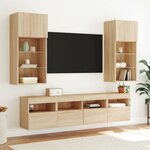 vidaXL Unités murales TV avec LED 5 Pièces chêne sonoma bois d'ingénierie