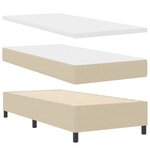 vidaXL Lit à Ressorts avec Matelas & Lumière LED Vert Gris 90x200 cm Tissu en Velours Côtelé