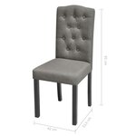 vidaXL Chaises à manger lot de 2 gris tissu