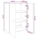 vidaXL Armoire Murale 66 x 34 5 x 90 cm Bois d'ingénierie Chêne fumé