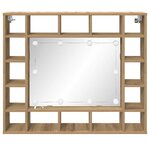 vidaXL Armoire Miroir avec étagère chêne artisanal 91 x 15 x 76.5 cm