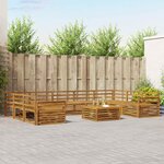 vidaXL Ensemble de canapés d'extérieur 10 pc Naturel